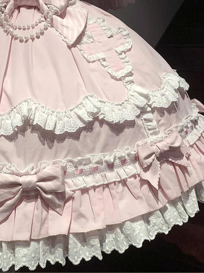 F72107 Pink Cute Doll Feeling Sweet Lolita Skirt Jsk Cape Ancient Feeling Lolita Girl Heart Princess Skirt