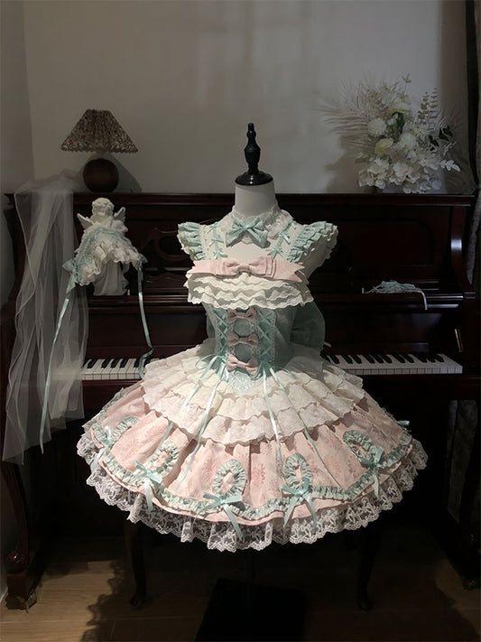 F72104 Mint Green Ballet Style Cute Lolita Skirt Dress Jsk Dress Bow Lolita Princess Dress Dress