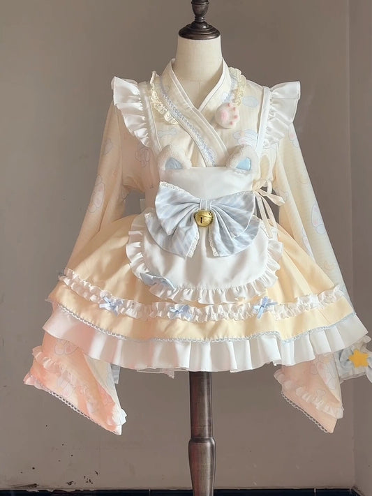 F72119 Beige Lolita Japanese Style Lolita Dress Set Lolita
