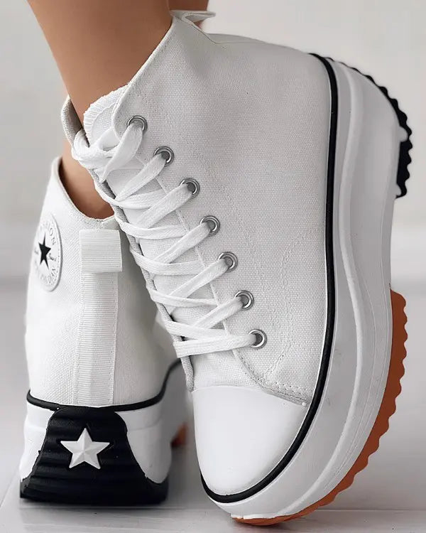 Canvas Shoes Women Fashion High Top Trainers