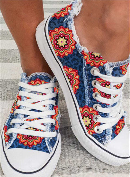 Autumn Canvas Trainers Low Top Lace Up Casual Shoes