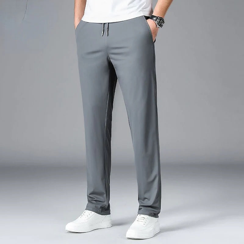 Men's Summer Ice Silk Quick-drying Casual Elastic Pants