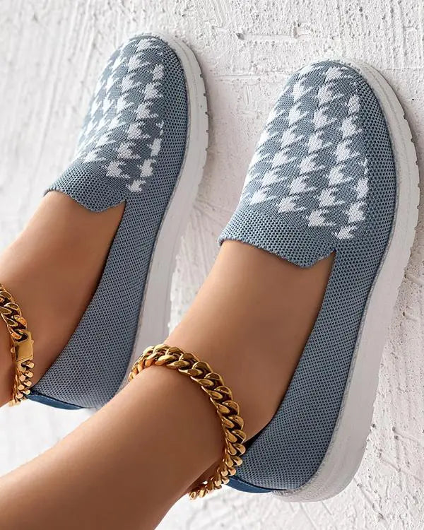 Houndstooth Breathable Casual Loafers