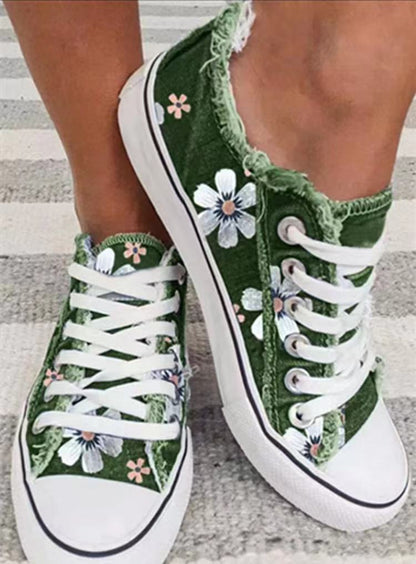 Autumn Canvas Trainers Low Top Lace Up Casual Shoes