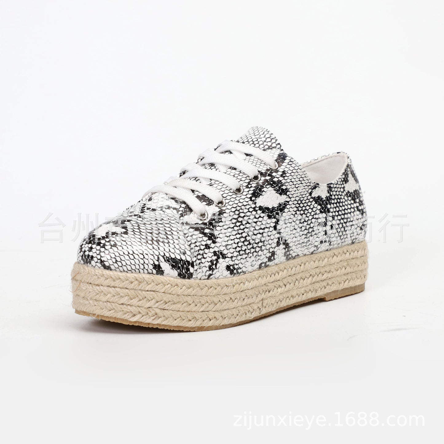 Canvas Wedge Casual Lace-Up Trainers