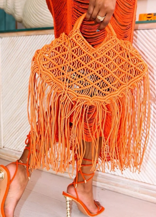HBJ009 Fringe Tote Clutch