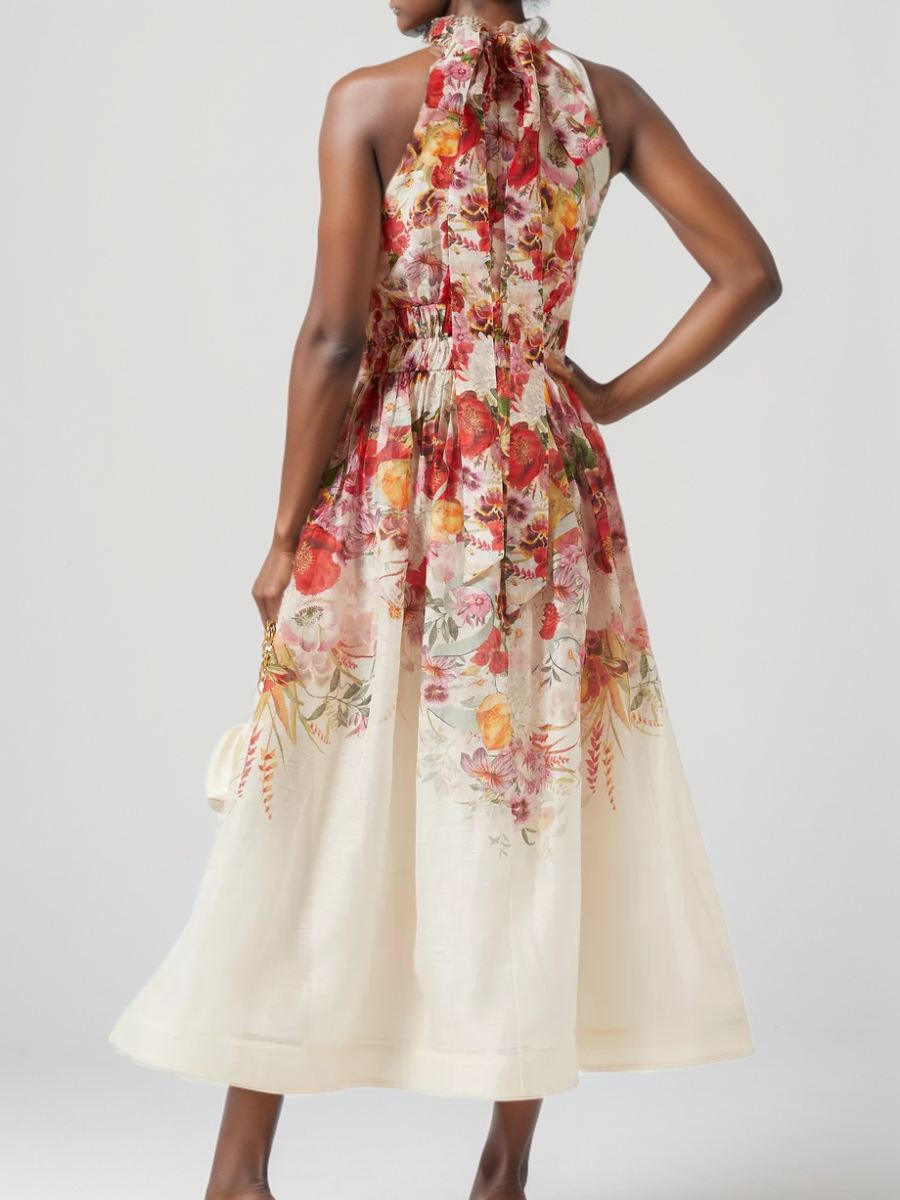 The Elegant Floral Sleeveless Dress