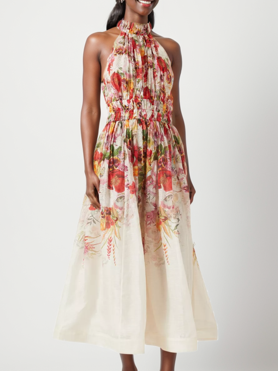 The Elegant Floral Sleeveless Dress