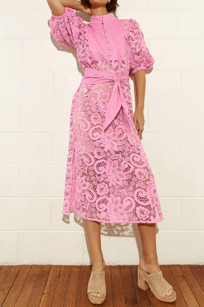 Classy Lace Toffee Dress