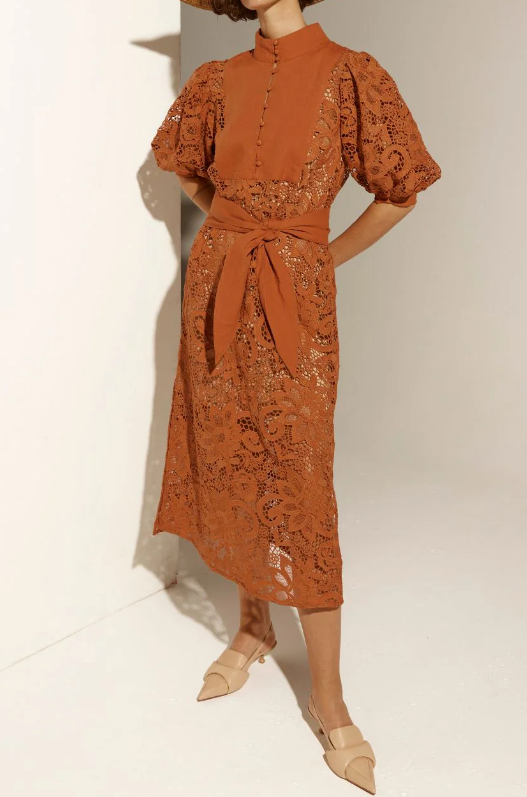 Classy Lace Toffee Dress