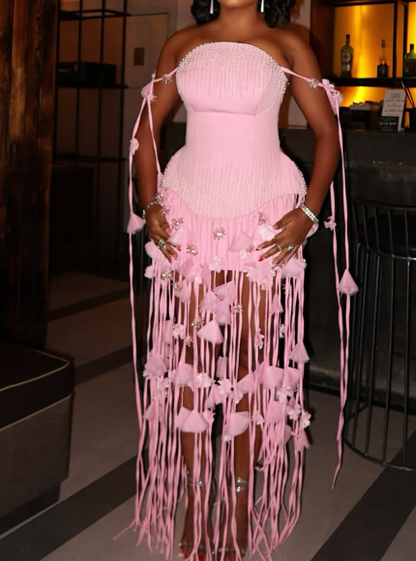 Demure Pink Flower Gown