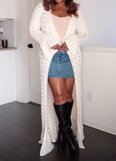 Chic Stretchy Knit Cardigan