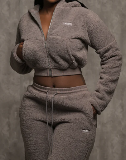 Warm Hoodie Shorts 2pc Set