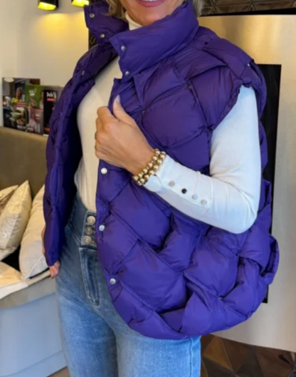 Warm Braided Rhomboid Sleeveless Vest Jacket