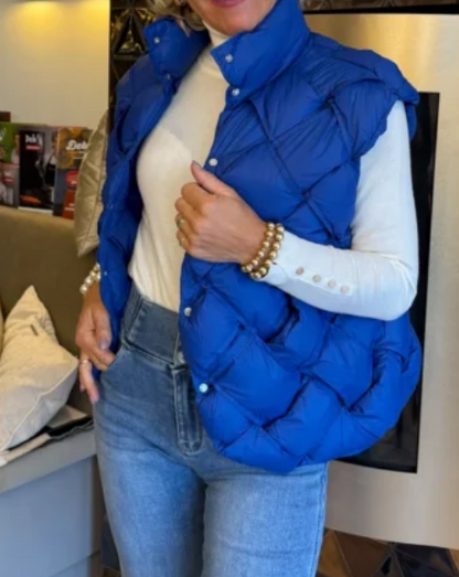 Warm Braided Rhomboid Sleeveless Vest Jacket