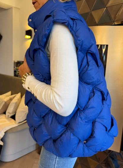 Warm Braided Rhomboid Sleeveless Vest Jacket