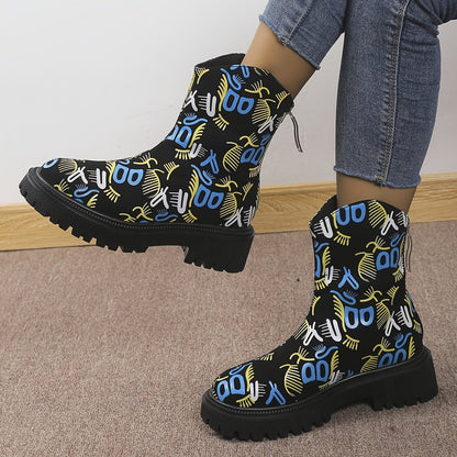 Women's Colorful Graffiti Boots Comfy Shoes