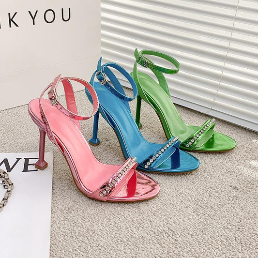 New Stiletto Heel Rhinestone High Heel Sandals