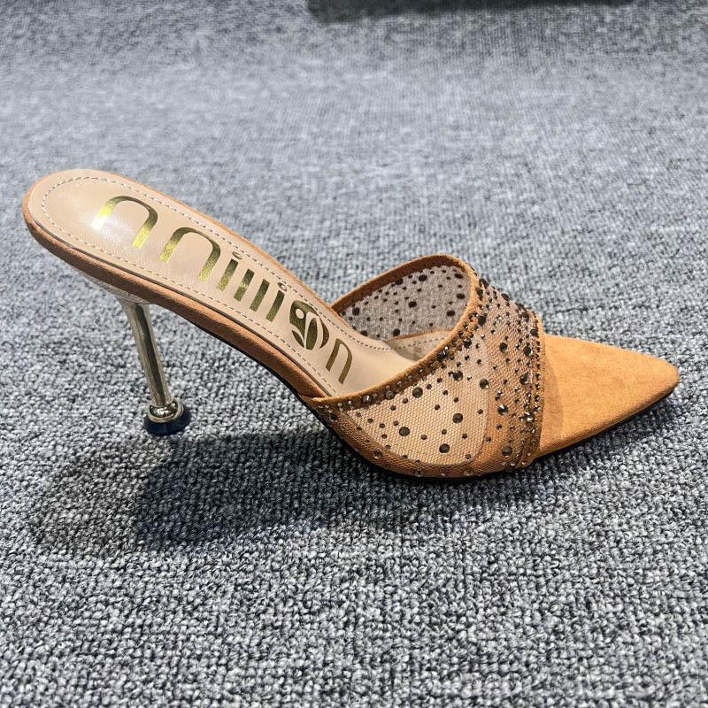 L4083 Rhinestone Pointed Toe High Heels