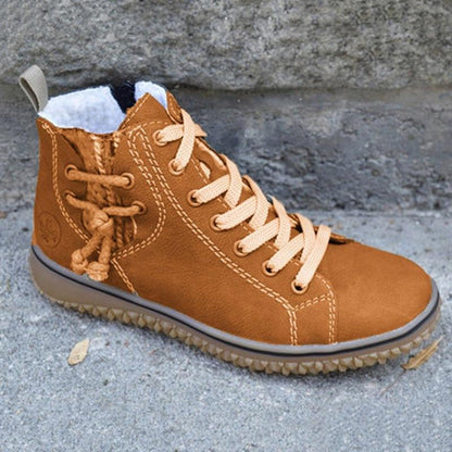 Women's Snow Boots Lace Up Zipper Plush Short Boots