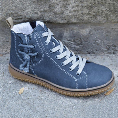 Women's Snow Boots Lace Up Zipper Plush Short Boots