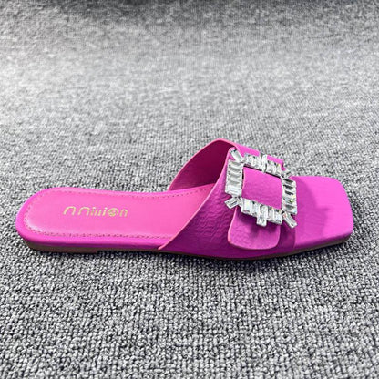 L4084 Rhinestone Flat Slippers