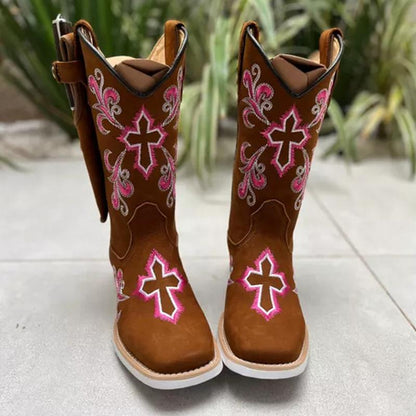 F5162 Pink Cross Knight Boots