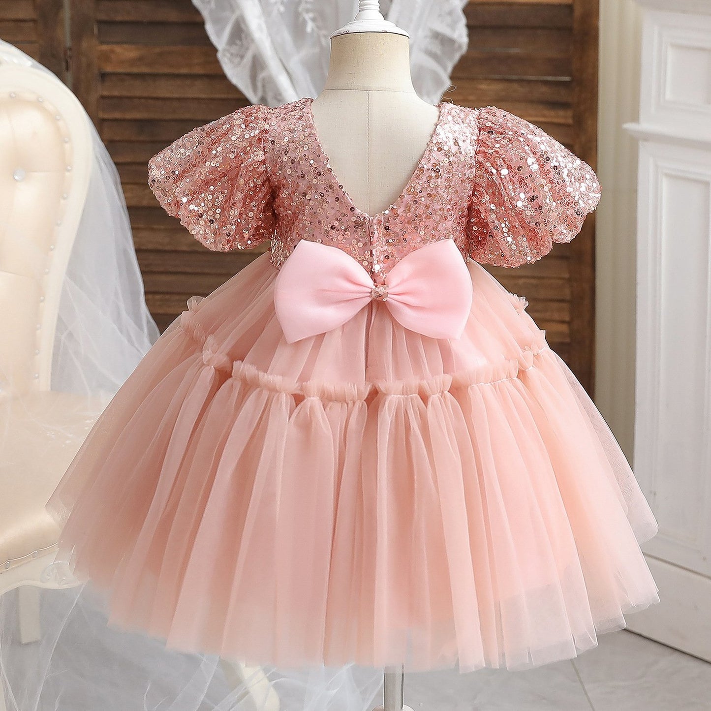 L41703 GIRL FORMAL DRESSES BABY GIRL GORGEOUS COLORFUL SEQUINS DRESS PRINCESS PARTY DRESSES EASTER DRESS FOR TODDLER