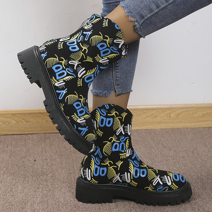 Women's Colorful Graffiti Boots Comfy Shoes