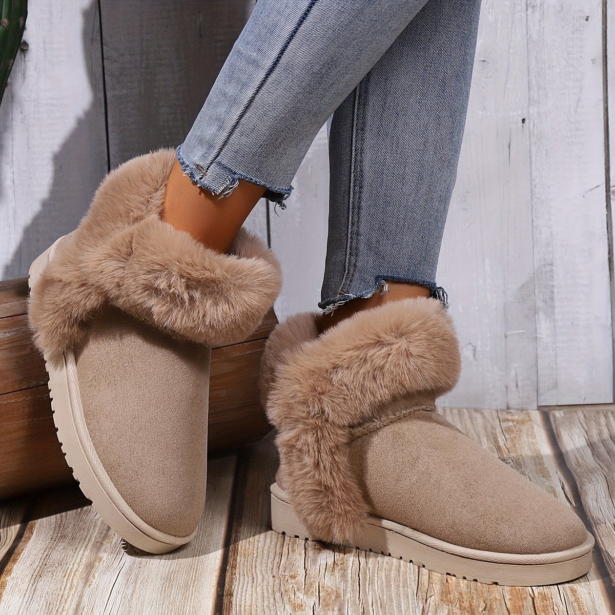 Women's Snow Boots Winter Warm Outdoor Flat Shoes