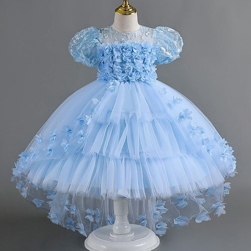 L41710 GIRLS PAGEANT PRINCESS DRESSES BABY GIRL SUMMER EMBROIDERY PUFFY PROM DRESS