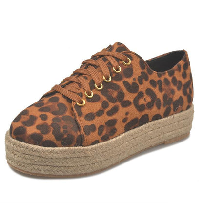 Canvas Wedge Casual Lace-Up Trainers