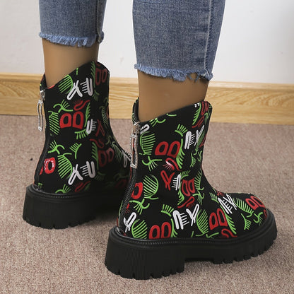 Women's Colorful Graffiti Boots Comfy Shoes