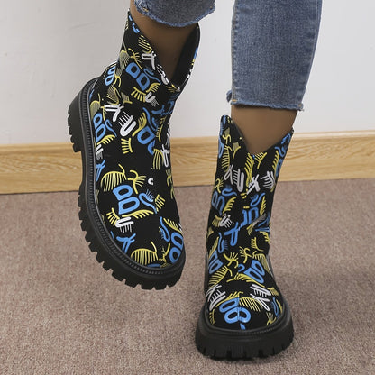 Women's Colorful Graffiti Boots Comfy Shoes