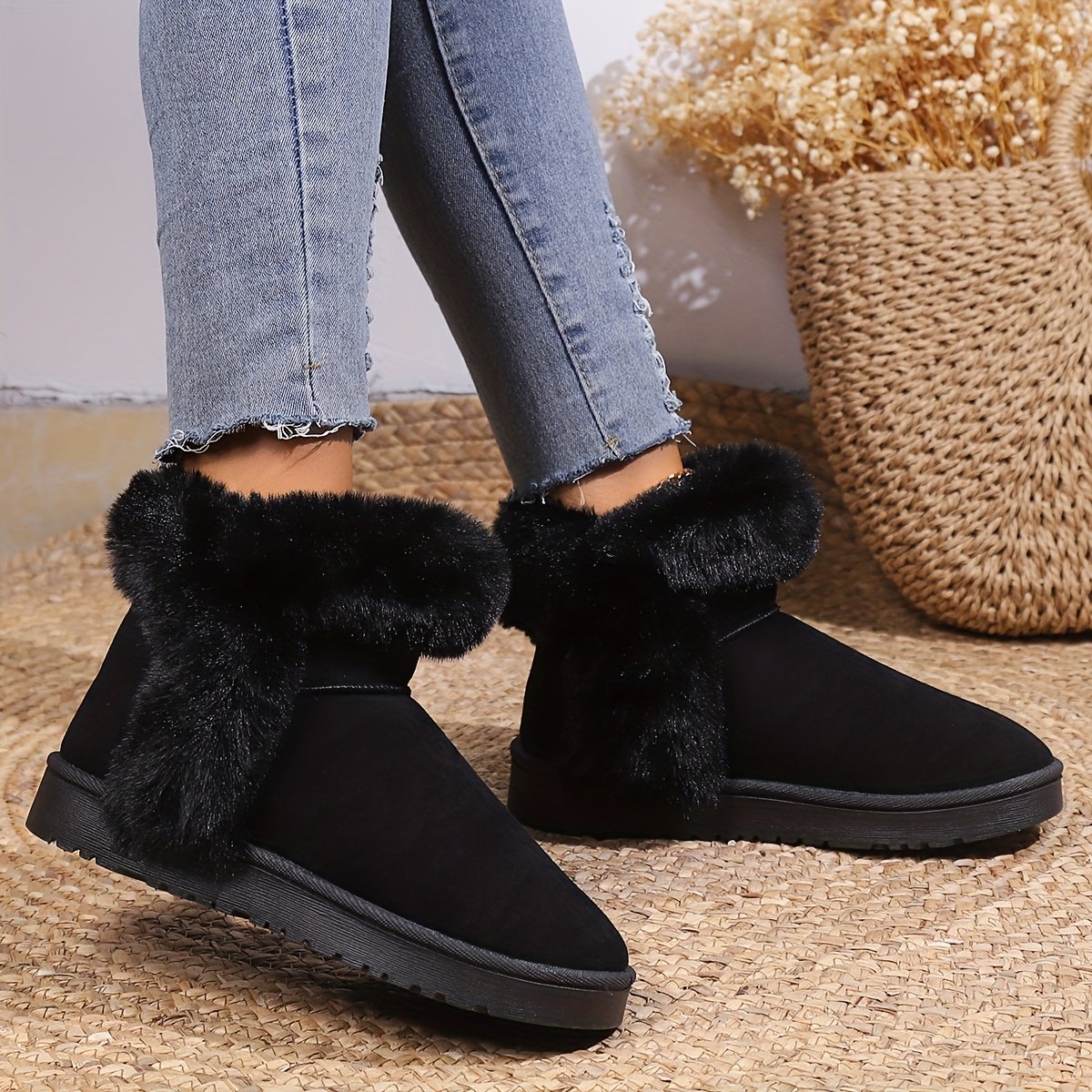 Women's Snow Boots Winter Warm Outdoor Flat Shoes