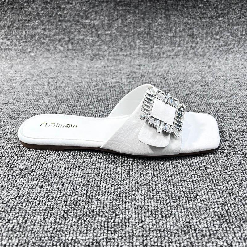 L4084 Rhinestone Flat Slippers