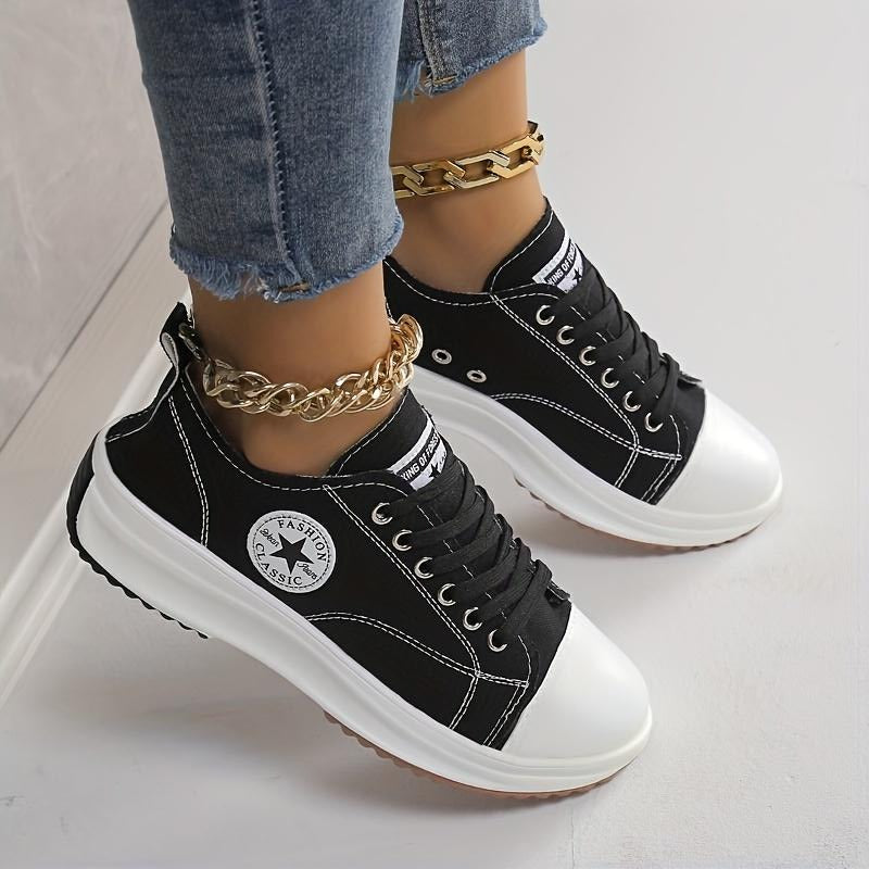 Canvas Shoes Women Fashion Platform Trainers