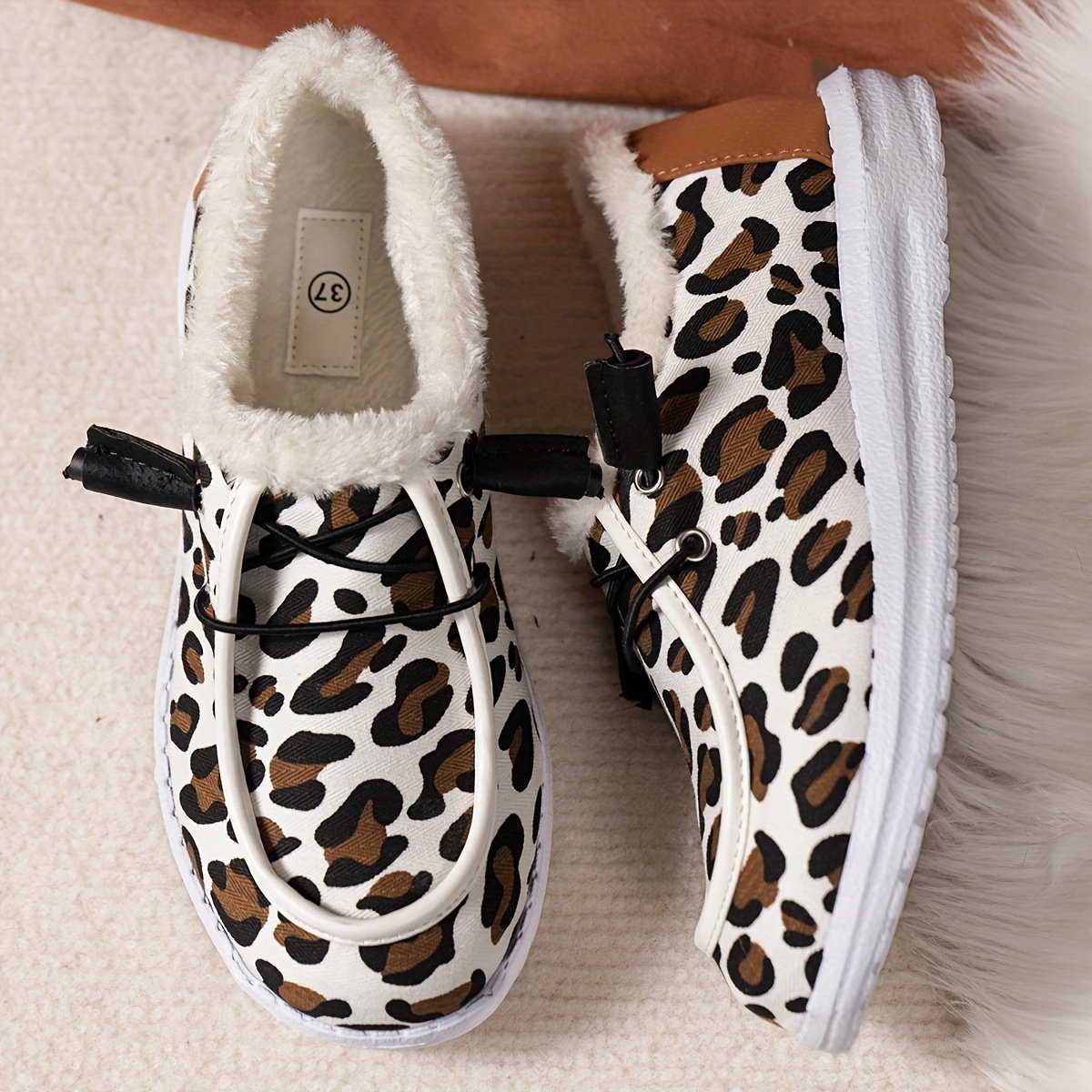 Women's Leopard Print Canvas Shoes Lace Up Shoes