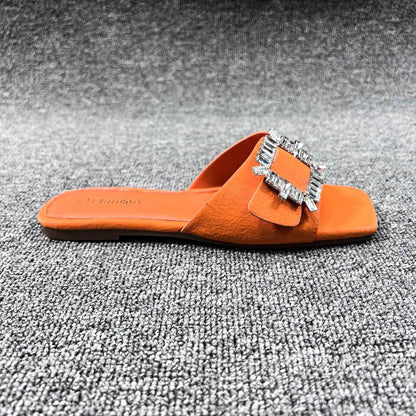 L4084 Rhinestone Flat Slippers