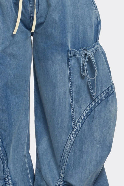 Fashion Drawstring Lace-Up Jeans