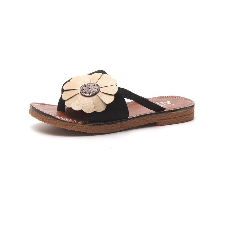 Toe Post Flower Design Flat Slipper