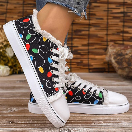 Women's Lace Up Trainers Casual Shoes