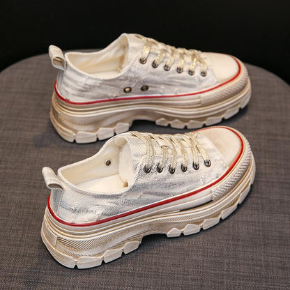 Retro Canvas Shoes Platform Comfortable Casual Shoes