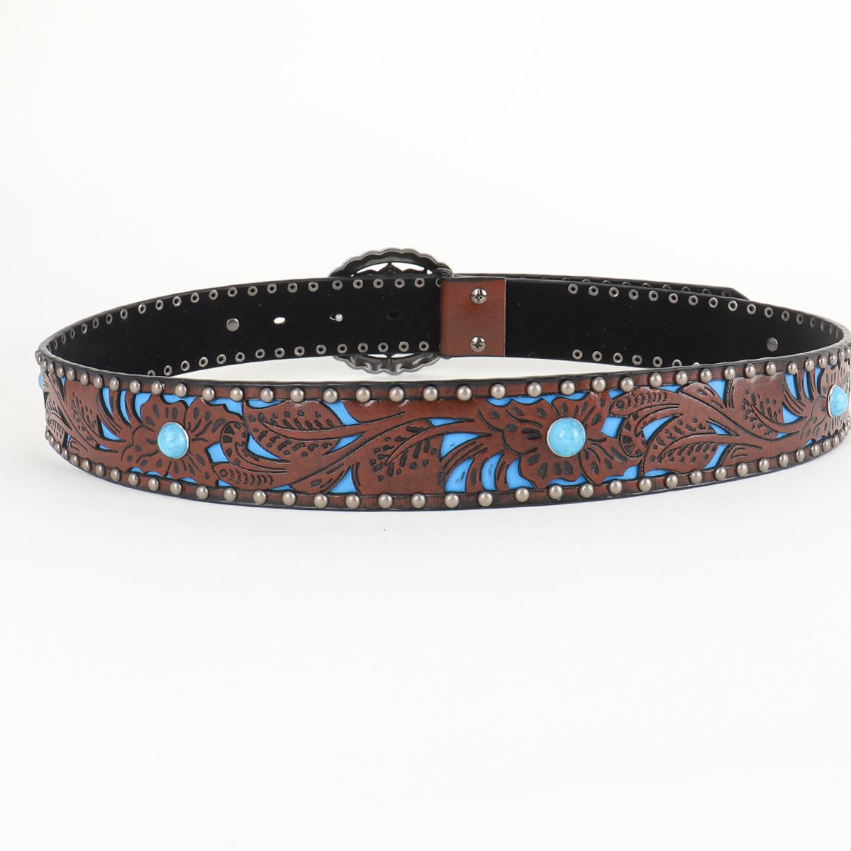 Turquoise Cutout Embossed Belt