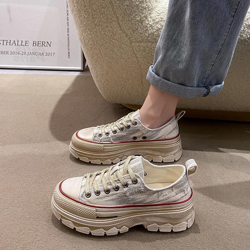 Retro Canvas Shoes Platform Comfortable Casual Shoes