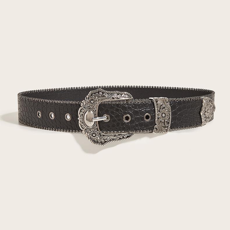 Vintage Crocodile Texture Belt