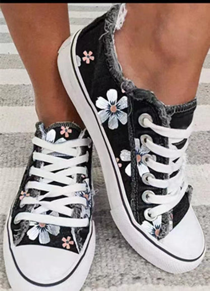 Autumn Canvas Trainers Low Top Lace Up Casual Shoes