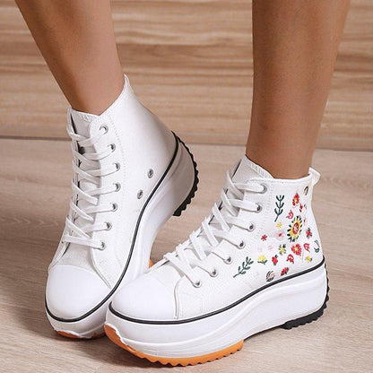 Lace-up Canvas Shoes Women's Sports And Casual Trainers