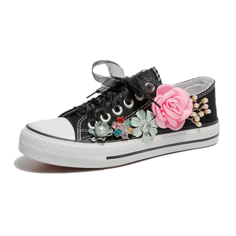 New Flower Casual Canvas Shoes Flat Trainers