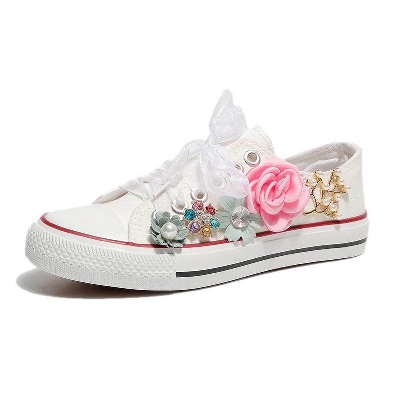 New Flower Casual Canvas Shoes Flat Trainers